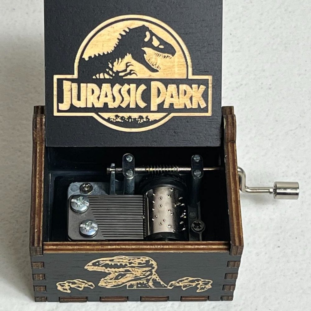 Jurassic Park Hand Crank Wooden Music Box
